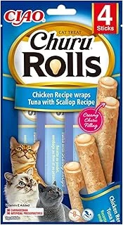 Inaba Churu Rolls Ödül Kurabiyeleri,%88 Nemli, Atıştırmalıklar, Tavuk, Ton Balığı Deniz Tarağı Içeren Doğal Malzemeler, 40 G (1'Li Paket), Birinci Sınıf Kalitede ürün görseli 1
