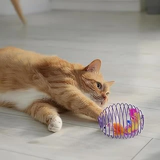 Bakgelal Oyuncağı Spiral Tel Top & İçinde Peluş – Hareketli Zıplayan Topu, Avcılık İçgüdüsünü Geliştirir, Dayanıklı Metal Yay Top, Kediler İçin Etkileşimli Eğlence Oyuncağı ürün görseli 1