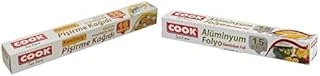 Cook Pişirme Kağıdı Kesilmiş (16 Yaprak) 42 X 37 Cm Cook Alüminyum Folyo 30 Cm X 15 M ürün görseli 1