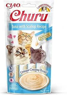 Inaba Churu Puree Ödül Kremalı Atıştırmalıklar, Ton Balığı Deniz Tarağı Ile Yüksek Kaliteli Proteinler, 56 G (1'Li Paket), Birinci Sınıf Kalitede Atıştırmalıkları ürün görseli 1