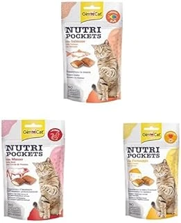 Gimcat Nutripockets Ödülü Somon 3&6 60Gr & Gimcat Nutripockets Ödülü Biftek Malt, 60 Gr & Gimcat Nutripockets Ödülü Peynir Taurin, 60 G ürün görseli 1