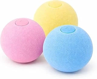İnteraktif Sesli Oyuncak Topu 3'Lü Karışık Set - Mavi, Pembe Sarı - Kurbağa, Kuş Cırcır Böceği Sesli - Catnip Hazneli - 3 Paket Catnip Dahil (Piller Dahil) ürün görseli 1