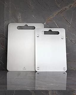 Paslanmaz Çelik Doğrama Tahtası Büyük Boy Küçük Boy 2'Li Set 20X30 25X33 Cm ürün görseli 1