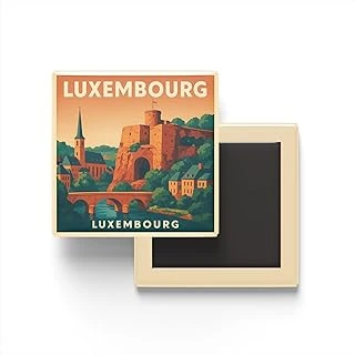 Lüksemburg Lüksemburg - Bock Kasamatları - Baskılı Buzdolap Magneti Kare 9X9 Cm ürün görseli 1