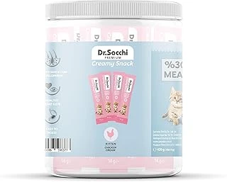 Dr.Sacchi Creamy Snack Kitten Chicken Sıvı Ödülü 14Gr - 30'Lu Kavanoz ürün görseli 1