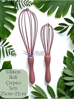 2'Li Silikon Çırpıcı Seti, 25Cm-21Cm, Somon ürün görseli 1