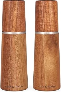 Cole & Mason Marlow Acacia Ahşap Tuz Değirmeni Karabiber Değirmeni, 2'Li Set, Akasya Ağacı, 18,5 Cm, Baharat Değirmeni, Geleneksel Ayarlanabilir Değirmen Seti, Seramik Değirmenli, H322225 ürün görseli 1