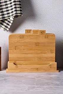 Porsima 16668 Piero Bambu 3Lü Standlı Kesme Tahtası Seti Kesim Panosu Ahşap Kesme Tahtası 32Cm ürün görseli 1