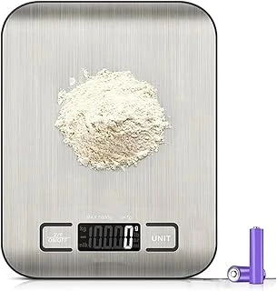 Techfit Tf-1002 Dijital Mutfak Terazisi, 5 Kg Kapasiteli, Paslanmaz Çelik, Lcd Ekran, Dara Fonksiyonlu, G/Ml/Oz/Lb Ölçüm Birimleri ürün görseli 1