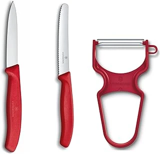 Victorinox Soyma Bıçağı Seti, 3 Parça Kırmızı ürün görseli 1