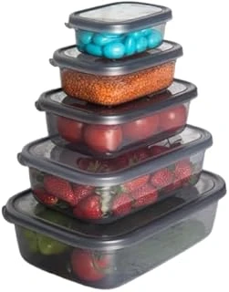 Nare Dikdörtgen Sızdırmaz Saklama Kapları Füme (5'Li Set) ürün görseli 1