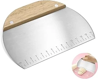 Orret Çelik Hamur Kesici, Ahşap Saplı Metal Hamur Sıyrıcı, Makarna Sıyırma Aparatı, Hamur Dilimleyici, Makarna Makarnacılık İçin Çelik Şekillendirici Porsiyonlayıcı, Mutfakta Çok Amaçlı Ku ürün görseli 1