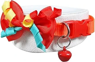X-Perk Neon Kumaş Papyonlu Zilli Tasması Boyun Tasma Ayarlı ürün görseli 1