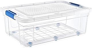 Glassy Şeffaf Tekerlekli 60 L Saklama Kabı - 47,5X69,5X27,5 (H) Cm ürün görseli 1