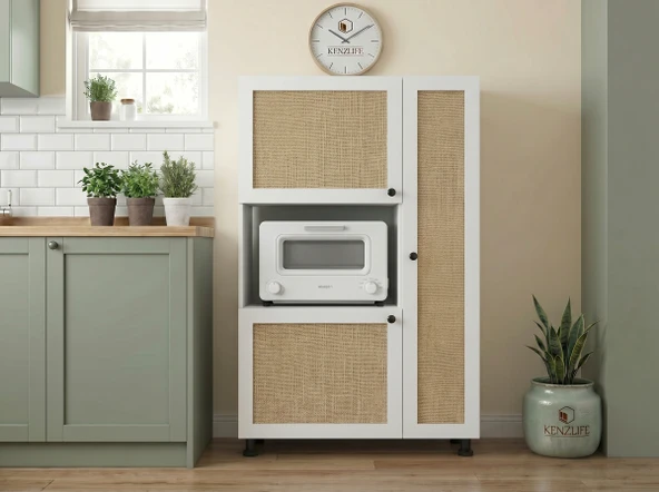 Kenzlife mini fırın dolabı alpkuntsağ mat beyaz 148*90*30 jut kare kapak suntalam gövde ürün görseli 1