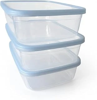 Kapaklı Saklama Kabı 3'Lü Set, 3000 Ml Her Biri, Şeffaf, Bpa İçermez, Hava Geçirmez, İstiflenebilir ürün görseli 1