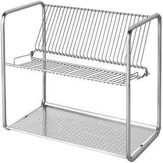 2 Katlı Bulaşık Sepeti Paslanmaz Çelik Bulaşıklık 27X50 Cm ürün görseli 1