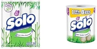 Solo Kağıt Havlu Bambu Katkılı 16'Lı + Solo Kağıt Havlu Akil'Li Seçi Mler Dev Rulo 1=8 ürün görseli 1