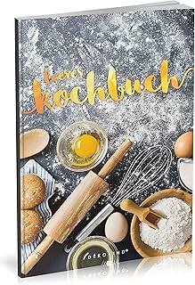 Dékokind® Leeres Kochbuch: Für Über 80 Lieblingsrezepte || Ca. A5 Softcover || Rezeptbuch Zum Selbstgestalten / Selberschreiben Mit Inhaltsverzeichnis || Motiv: Backrezepte ürün görseli 1