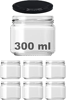 Afracam 10-1000 Ml Farklı Boyutlarda Kavanoz (10-1000 Arası) Cc Konserve Metal Kapaklı Cam Kavanoz 6 Adet (Şeffaf, 300 Cc) ürün görseli 1