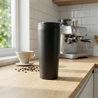 Deconox 400 Ml Siyah Termos Kupa - Çift Katmanlı Paslanmaz Çelik Seyahat Bardağı (Travel Mug) - 4-6 Saat Sıcak/Soğuk Tutan Kilitli Kapaklı Kahve Termosu (Bpa Free) ürün görseli 1