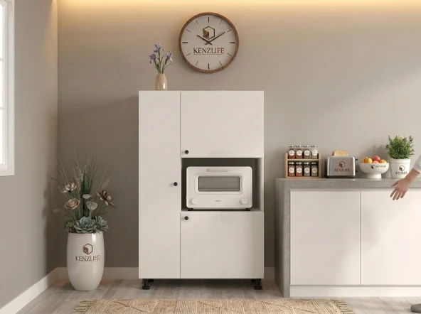 Kenzlife mini fırın dolabı alpkuntsol byz 148*90*30 ayaklı mikroalga midi fırın mutfak + tekli duvar rafı hediyeli ürün görseli 1