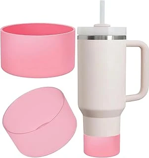 1 Adet Silikon Taban Koruyucu – Quencher 20/30/40 Oz Ile Uyumlu – Bardak Altı Kılıfı, Kaymaz Sessiz Kullanım – Pembe Renk ürün görseli 1