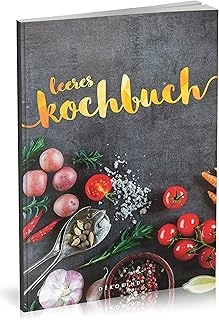 Dékokind® Leeres Kochbuch: Für Über 80 Lieblingsrezepte || Ca. A5 Softcover || Rezeptbuch Zum Selbstgestalten / Selberschreiben Mit Inhaltsverzeichnis || Motiv: Zutaten ürün görseli 1