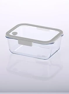 Neoflam Fika Glace Vakumlu Cam Saklama Kabı 1900Ml Gri ürün görseli 1