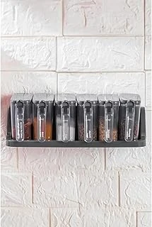 6’Lı Standlı Kaşıklı Baharatlık Seti – Duvara Tezgaha Uygun, 300 Ml Kapasiteli, Etiketli Şeffaf Baharat Kutuları, Kaşıklı Düzenleyici Stand ürün görseli 1