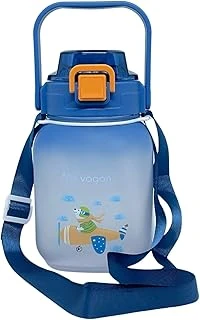 Vagonlife 1100Ml Pipetli/Pipetsiz Kullanım Sevimli Hayvanlar Desenli Kulplu Askılı Tritan Su Matara (Lacivert) ürün görseli 1