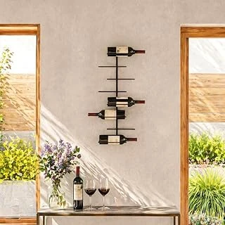 Rack And Cork - Metal Şarap Rafı – Duvara Monte Edilebilir 8 Şişelik Şarap Tutucu – Minimalist Ev Bar Dekorasyonu ürün görseli 1