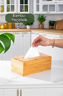 Duffa Bambu Peçetelik Ahşap Dekoratif Peçetelik Masaüstü Peçetelik, Kağıt Peçete Hazneli ürün görseli 1