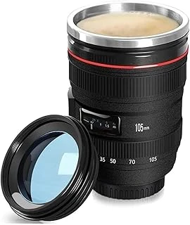 Senon Objektif Kupa Lens Kupa Kahve Çay İçin Termos Kupa Fotoğraf Tutkunları İçin Dekoratif Hediyelik 350 Ml (Cam Kapak) ürün görseli 1