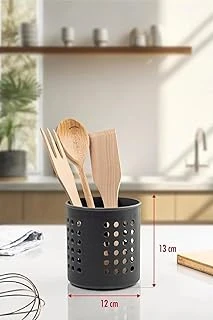 Plastik Silindir Dik Kaşıklık & Tezgah Üstü Düzenleyici & Servis Standı, Siyah ürün görseli 1