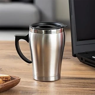 Porsima 05550 Paslanmaz Çelik Kupa Sızdırmaz Çelik Termos Araç Termosu El Termosu Yalıtımlı Bardak 350Ml -Gümüş ürün görseli 1