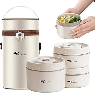 Valkyrie 3 Gözlü Paslanmaz Çelik Isı Yalıtımlı Yemek Kabı Seti Çantalı 304 Steel 2 X 420Ml + 550Ml ürün görseli 1