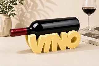 Vino Şarap Şişesi Standı | Dekoratif Şarap Tutucu, Masaüstü Şaraplık | Pla 3D Baskı ürün görseli 1