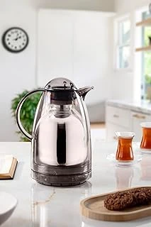 Ews 1.5 Lt Isı Yalıtımlı Çay Soğuk Su Termosu Füme (12 Saat Sıcak Tutar& İçi Camdır) ürün görseli 1