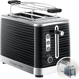 Russell Hobbs Ekmek Kızartma Makinesi [2 Dilim Için] Inspire Siyah, Yüksek Kaliteli Parlak Yapılı (Ekstra Geniş Tost Yuvaları, Ekmek Başlığı, 6 Kızartma Kademesi + Buz Çözme Isıtma Fonksiyonu) ürün görseli 1