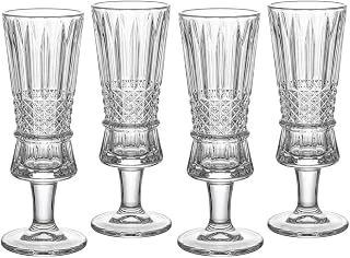 Deconox 4'Lü Kristal Kesim Ayaklı Cam Kadeh Seti - 120 Ml Türk Kahvesi Yanı Su, Şerbet Bardağı, Lüks Sunum Kadehi ürün görseli 1
