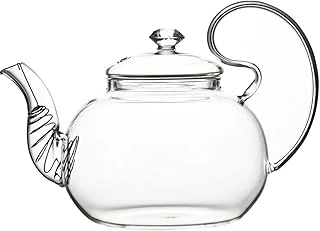 Borosilikat Cam 1L Demlik – Süzgeçli, Bitki Çayı Aromatik Çaylar İçin Isıya Dayanıklı Cam Demlik ürün görseli 1