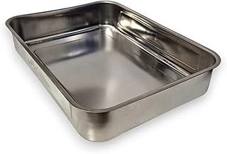 Derin Fırın Tepsisi Yoğurt Mayalama Paslanmaz Çelik Çok Amaçlı Dikdörtgen Metal Tava Saklama Kabı (36,5X26,5X6,5 Cm, 304 (18/10) Kalite, Makinede Yıkanabilir, Gıdaya Uygun, Kolay Temizlenebilir) ürün görseli 1