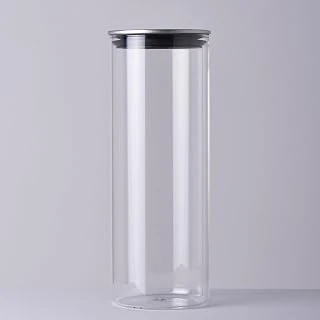 Linens Cam-Metal Kapak 10X10X28 Cm Kavanoz ürün görseli 1