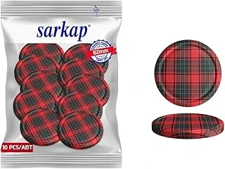 Sarkap Kavanoz Kapağı, 82Mm, Hava Geçirmez, Sızdırmaz, Konserve Için Uygun, 10'Lu Paket (Ekoseli) ürün görseli 1
