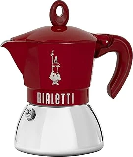 - Moka Exclusive İndüksiyon: 4 Cups Ocak Üstü Espresso Pişirici - 200Ml - Kırmızı Renk - Alt Hazne: Dış Paslanmaz Çelik İç Alüminyum - İndüksiyon Ocak Türleri İçin Uygundur ürün görseli 1