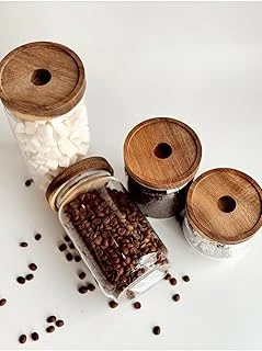 Ahşap Kapaklı Cam Saklama Kabı 700 Ml Cam0316 ürün görseli 1