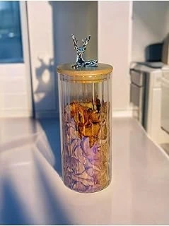 Yenigeldi (9X20 Cm) 1 Adet Gökkuşağı Geyikli Cam Saklama Kavanozu Geyik Başı Gümüş Renk Hava Geçirmez Y-471,Gökkuşağı ürün görseli 1