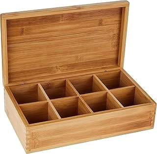 Lipper International 8 Bölmeli Bambu Ahşap Çay Kutusu, 12-3/8 "X 7-3/8" X 3-3/5" ürün görseli 1