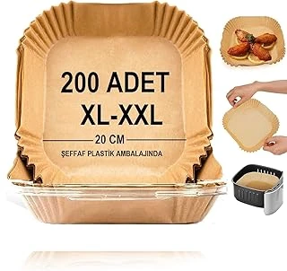 Airfryer Pişirme Kağıdı,Xl-Xxl Büyük Boy, Kare, 200 Adet Hava Fritöz Parşömen Fırın Kağıdı Tek Kullanımlık Kağıt Fırın Fritöz Pişirme Kızartma Tavası Için Uygun 20Cm ürün görseli 1
